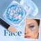 Face & Body Glitter - Blue, Hair Glitter Gel, 6 Shapes Festival Makeup Glitter for Face, Hair & Body